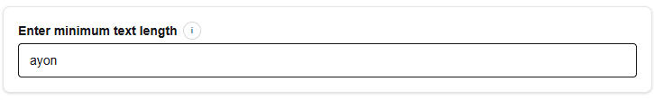 Minimum text length preview with valid text