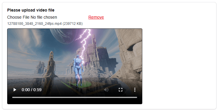 Video question in the ComMicPlan form preview